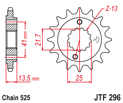 JT SPROCKETS gear wheel JTF296.16 (34616jt)